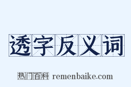 透字反义词是什么意思的图片